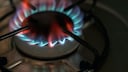 Brennende Gasflamme auf einem Herd