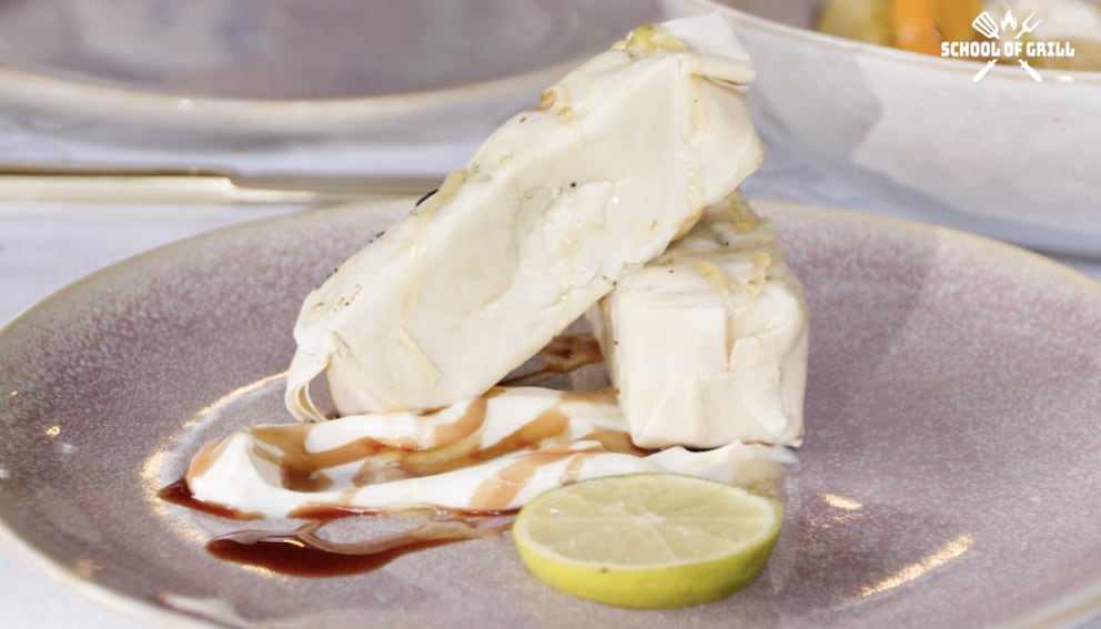 Avocado ice cream from the grill