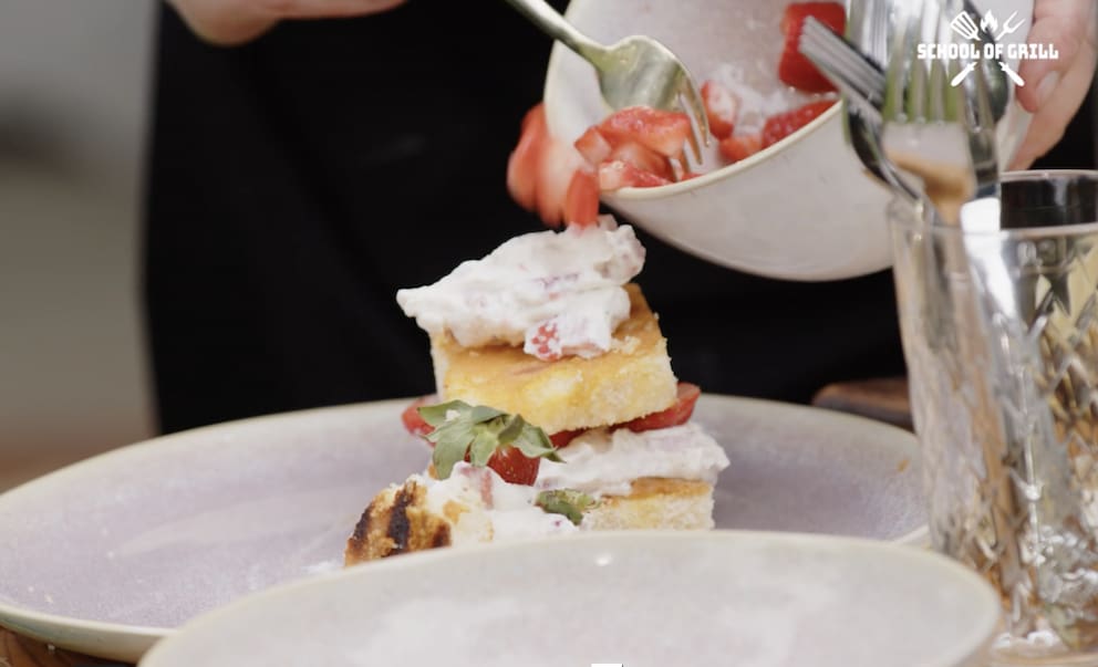 Strawberry slice from the grill