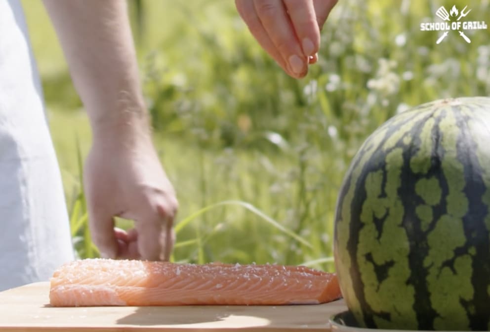 Grilling salmon