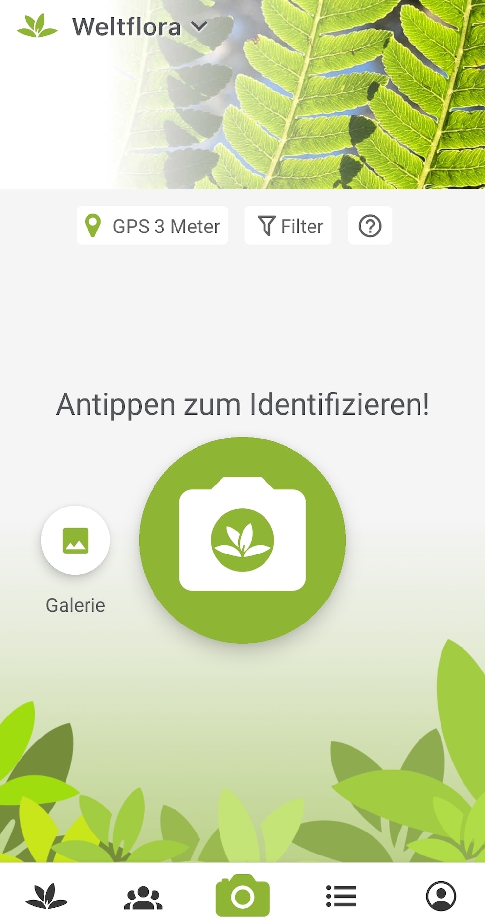 Der Aufbau der App „PlantNet“ ist simpel