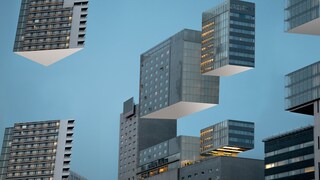 Schwebende Mehrfamilienhäuser