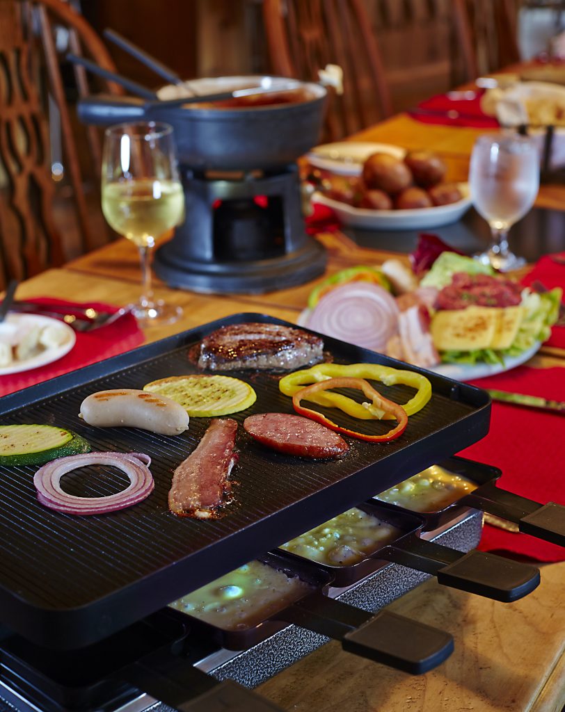 Raclette grill cheese pans