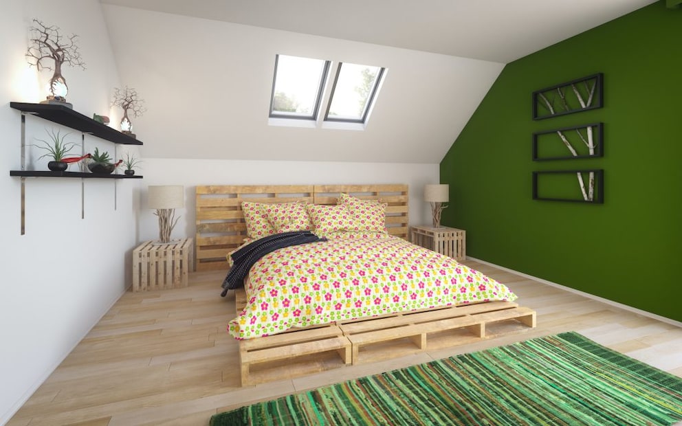 Bed made from pallets