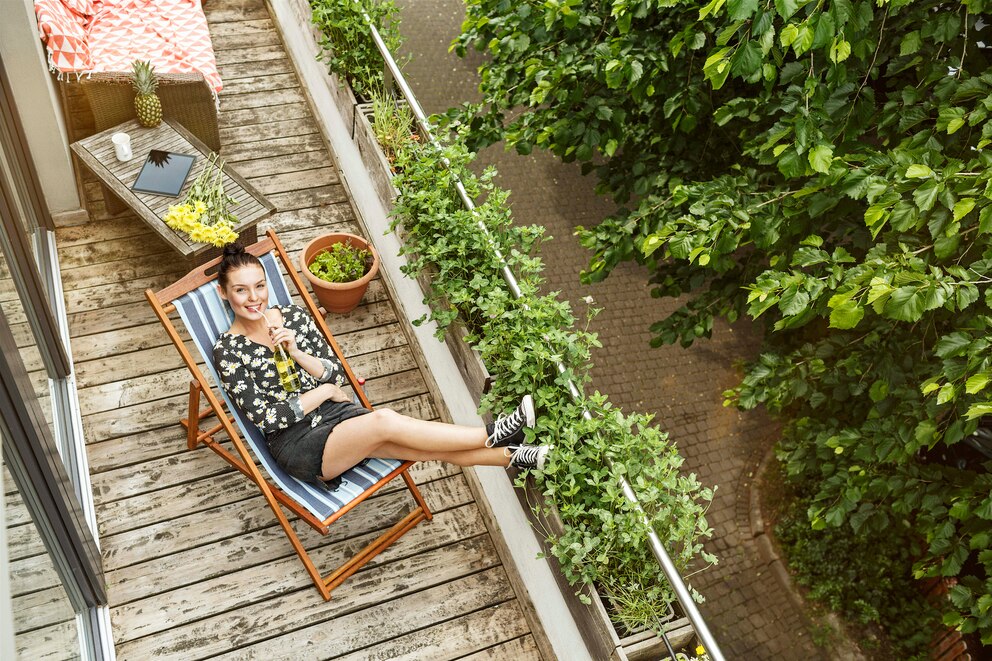 Möbel auf dem Balkon