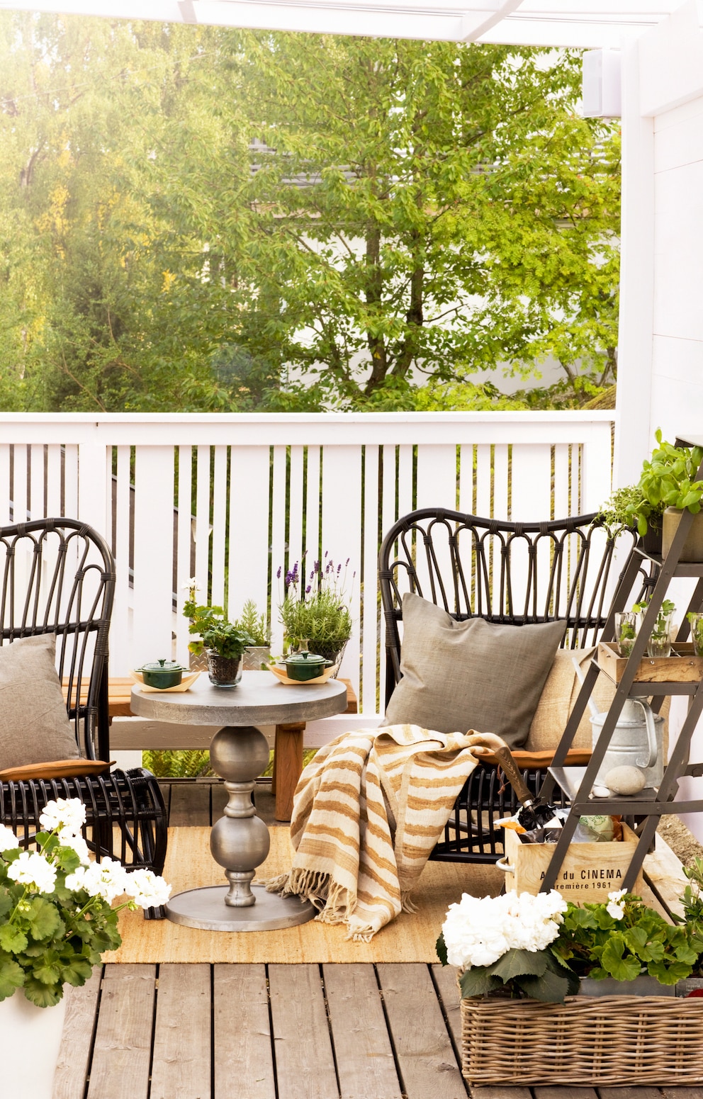 Auf einen Boho-Balkon gehören verschiedene Pflanzen