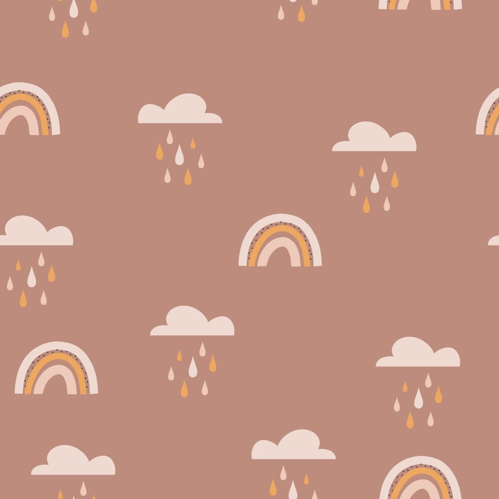 Wall design with rain clouds and arcs