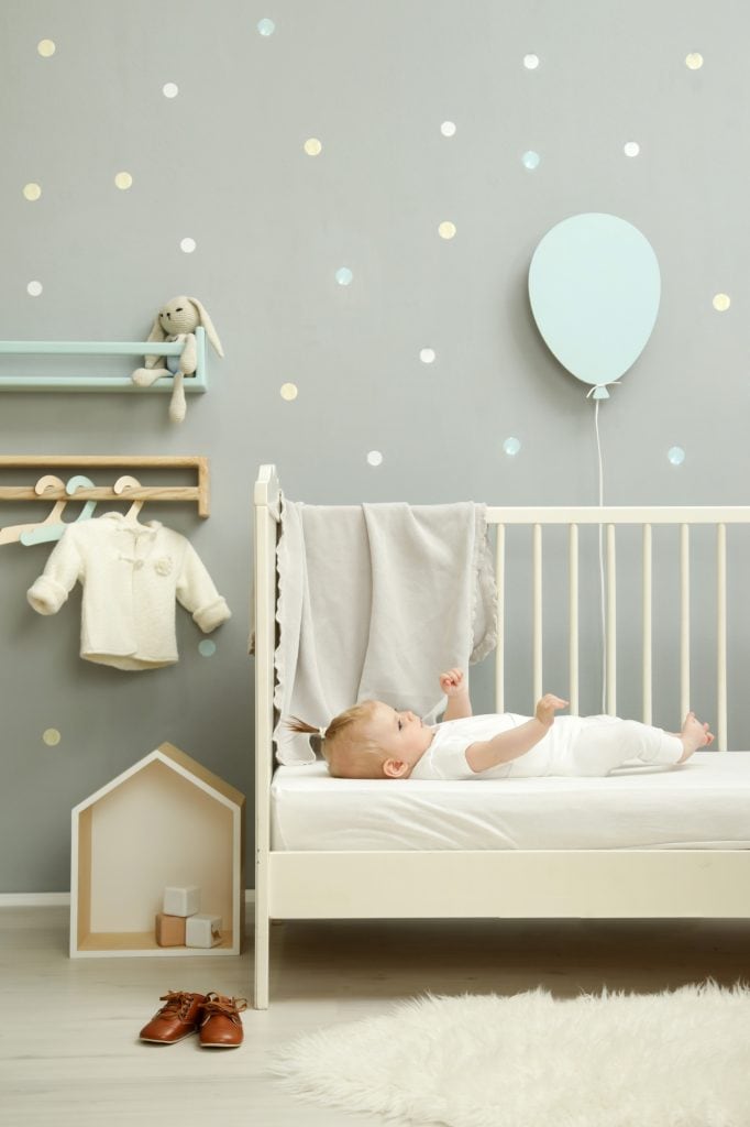 Nursery wall design with dots