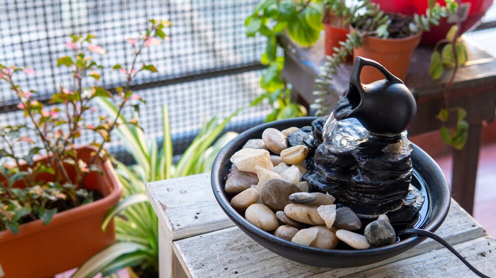 Kleiner Brunnen für den Balkon