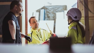 Besprechung beim Hausbau