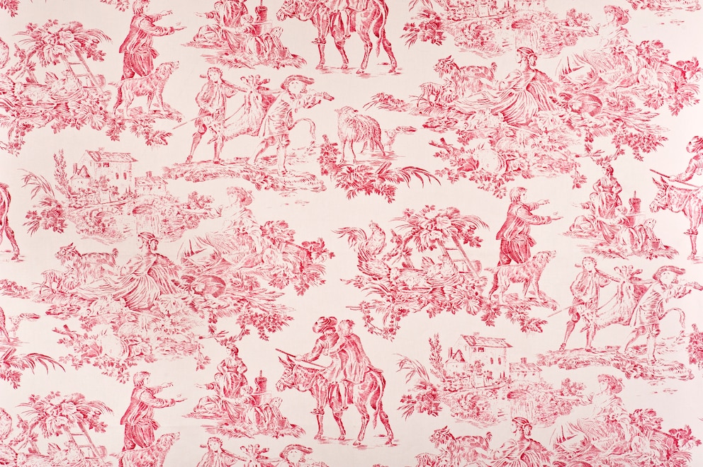 Toile-de-Jouy in Rot-Weiß