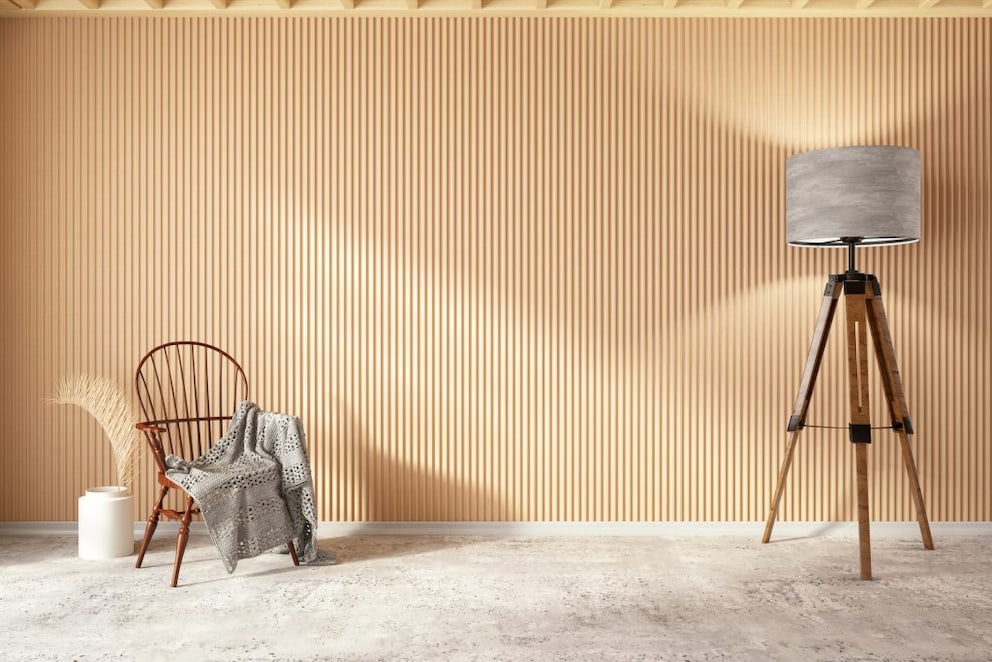 Wood panels on the wall