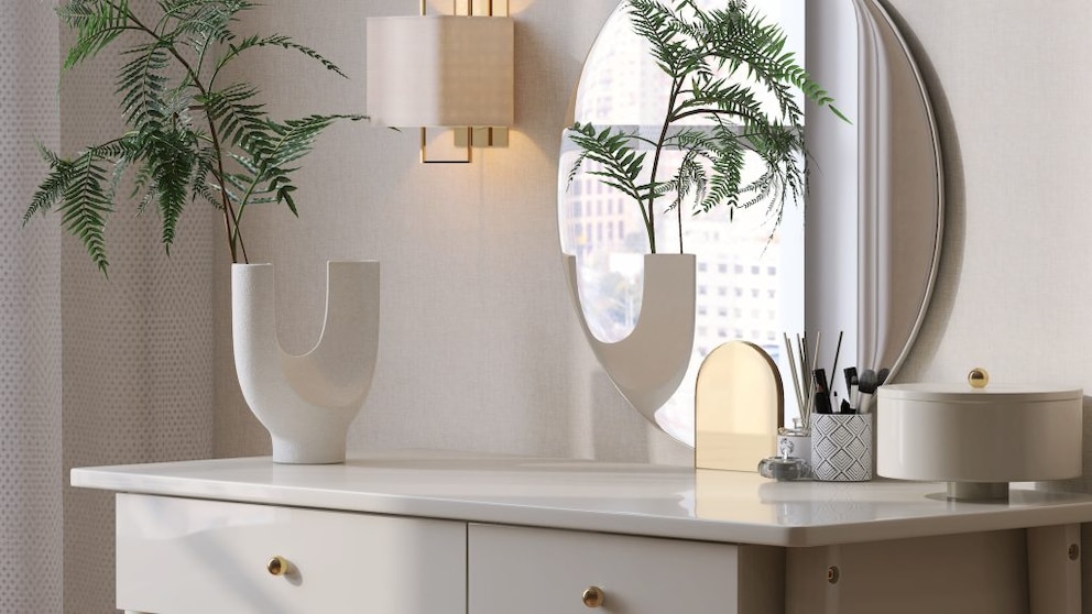 Light dresser as a vanity table