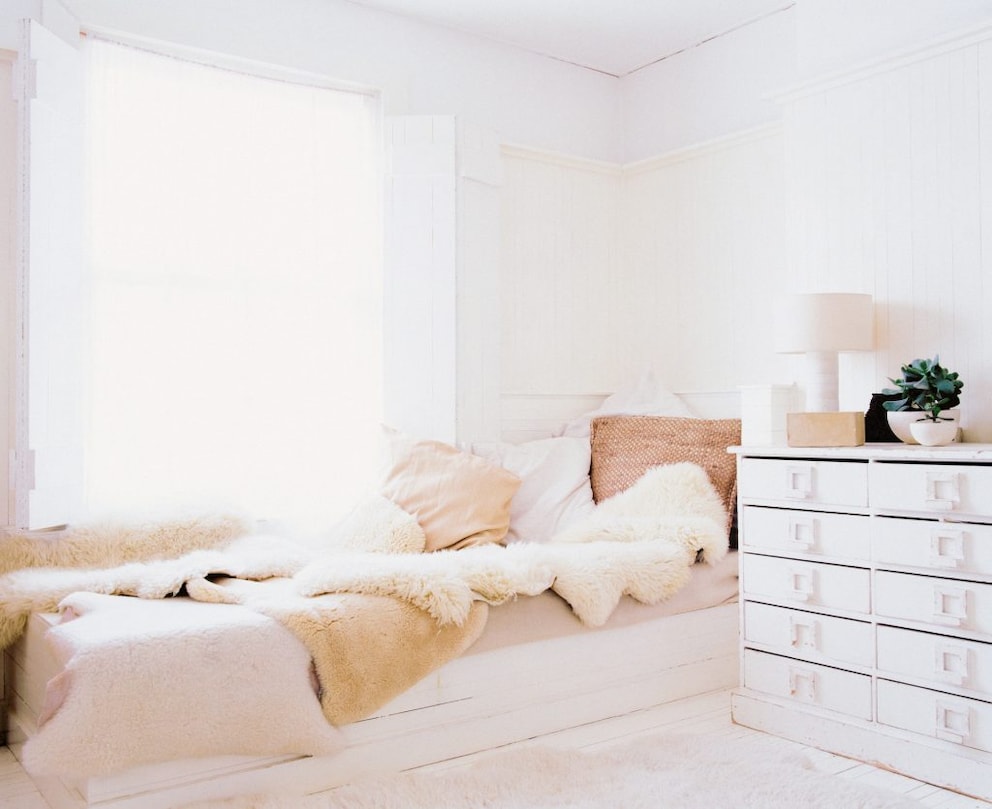 Bright living space in white