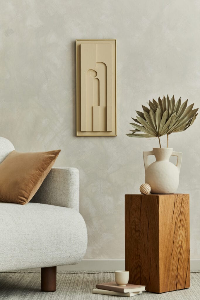 Sculptural forms in furniture and accessories in the living room