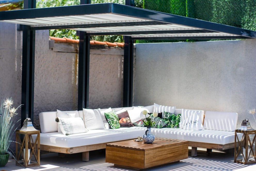 Outdoor sofa on the terrace