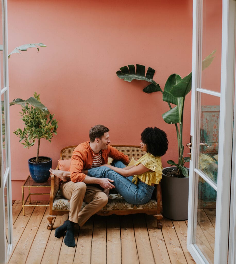 Couple on loveseat