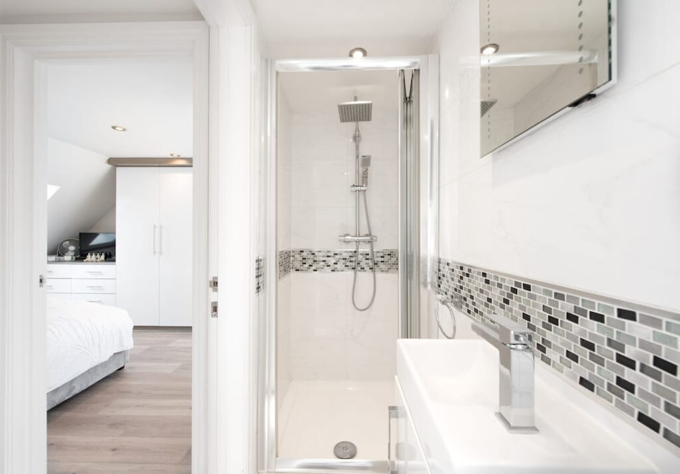 En suite bathroom in a separate area