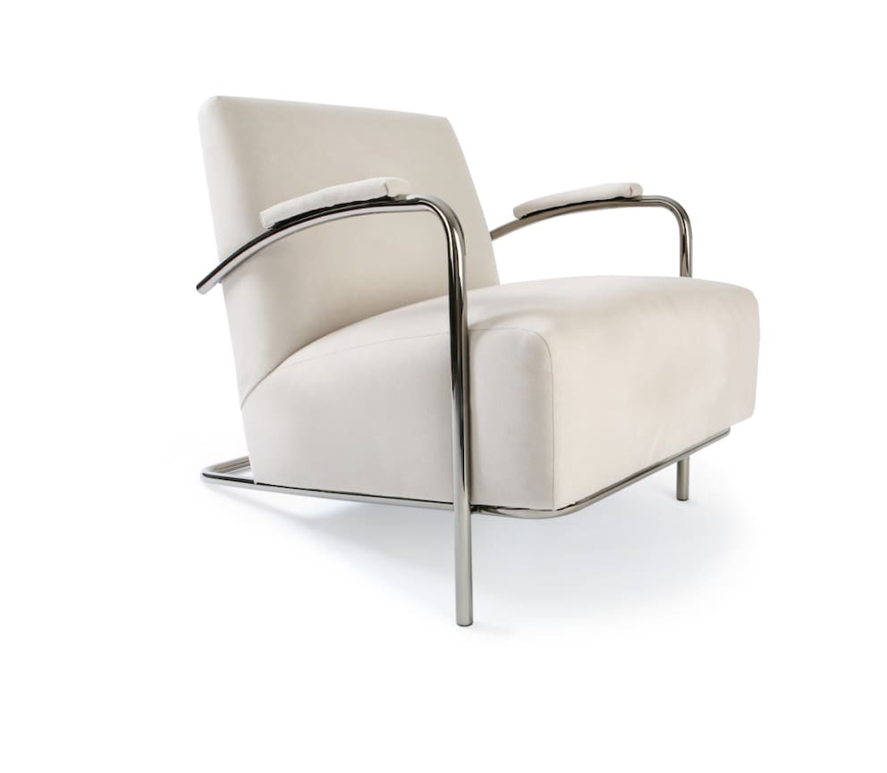 Modern chair with chrome frame