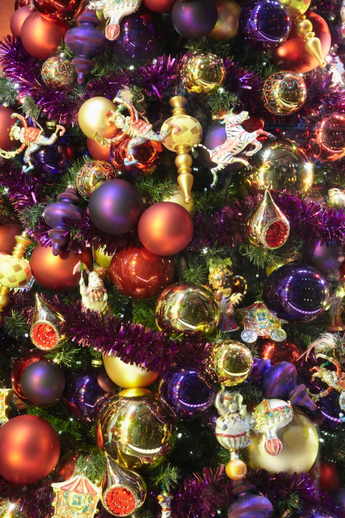 Lots of Colorful Christmas Decor on the Tree