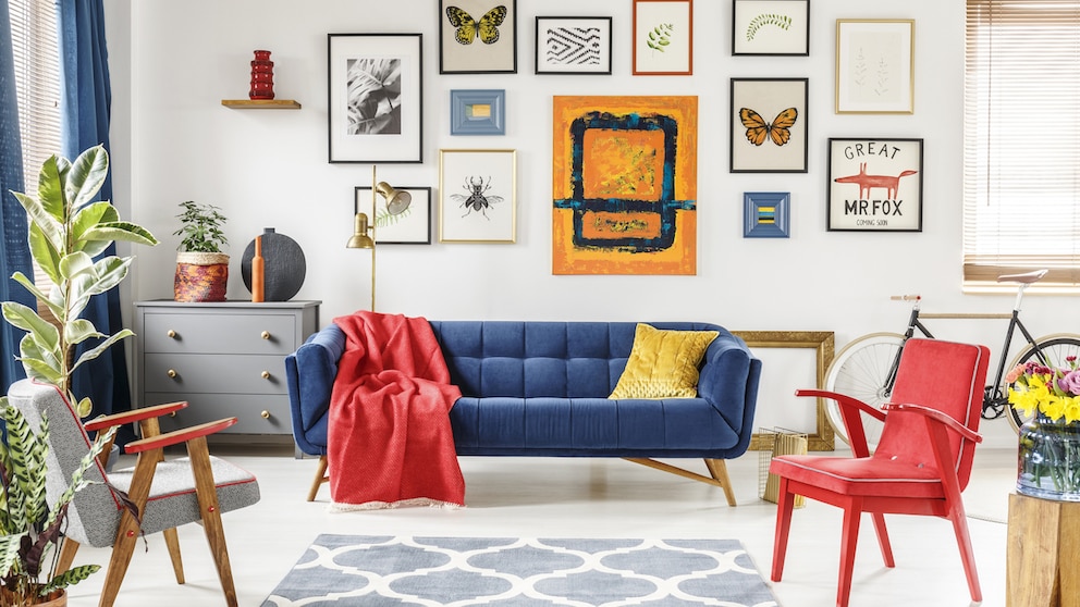Deko-Trends 2024: Kunst an der Wand, viele Muster und kräftige Farben