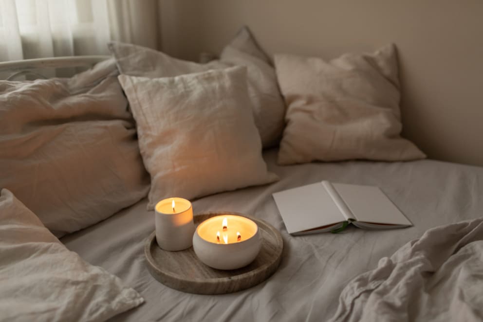 Pillows on the bed