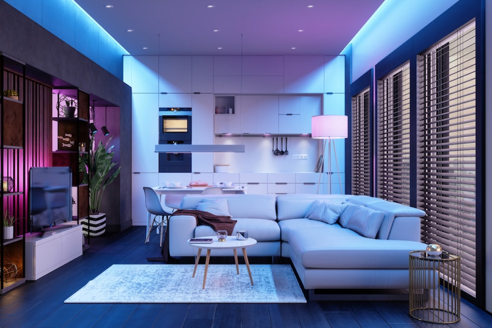 Highlights in the living room thanks to LED lights