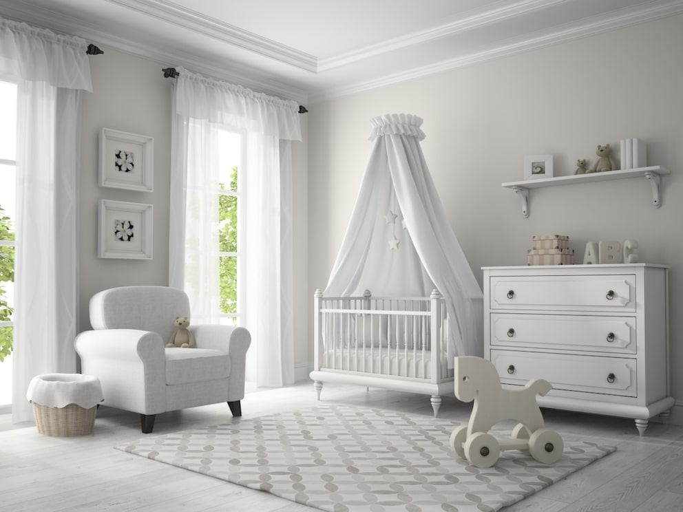 White furniture in the children's room