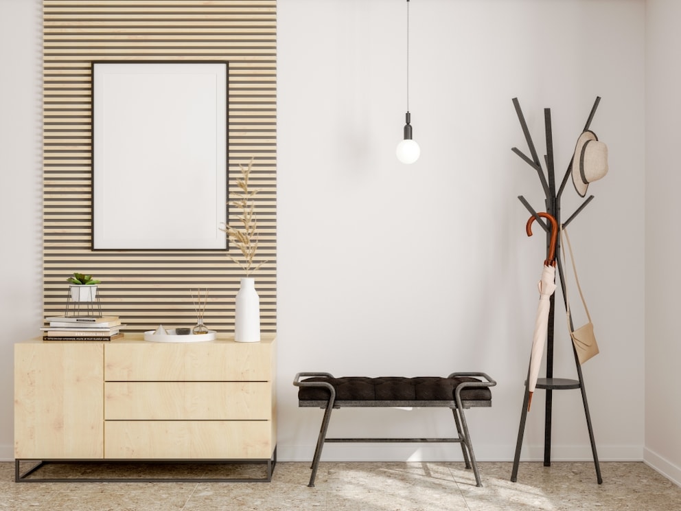 Light wall panel in the entryway