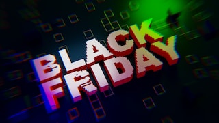 Black Friday Logo in schwarz und grün, rot