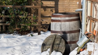 Sichert man sein Regenfass nicht vor Minusgraden im Winter, kann es zur Frostsprengung kommen