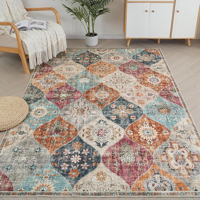 XFROG Blumen Teppich Boho
