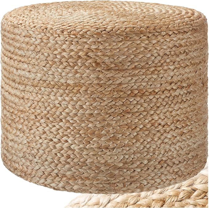 tectake® handgefertigter Jute Pouf Boho