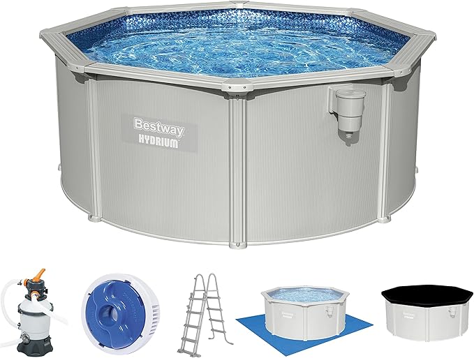 Bestway Hydrium Stahlwandpool Komplett-Set mit Sandfilteranlage