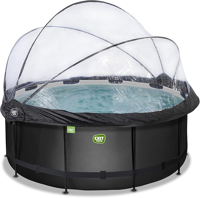 EXIT Toys Black Leather Pool mit Multifunktionale Abdeckung - ø360x122cm