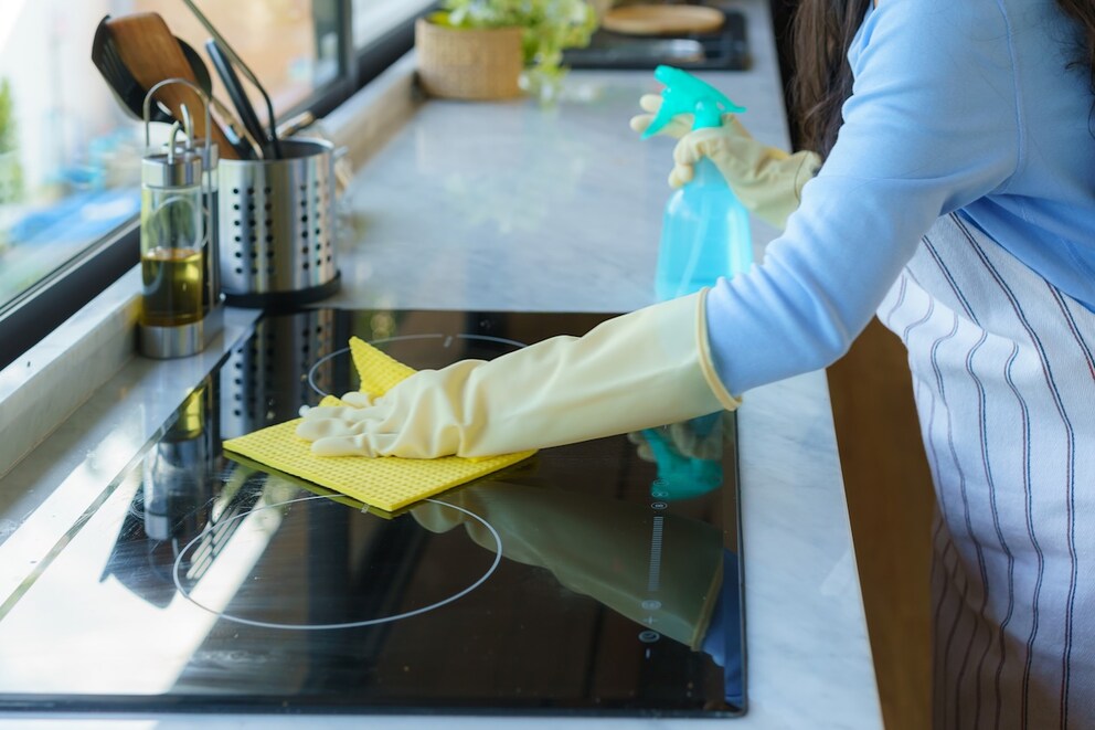Cleaning the kitchen