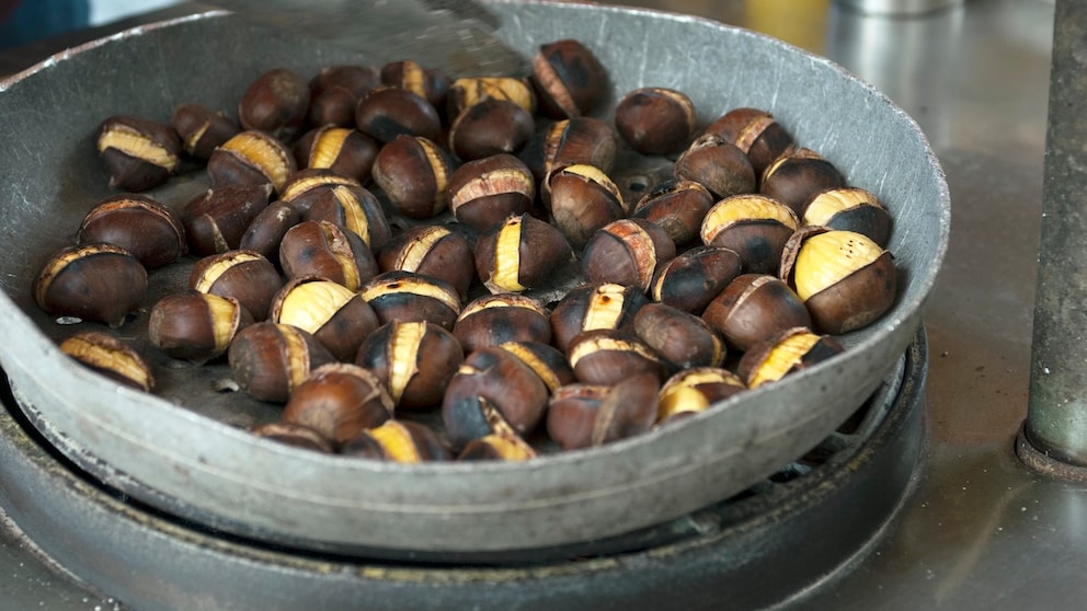 Street vendor roasting chestnuts