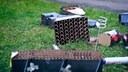 B&ouml;llerreste im Garten