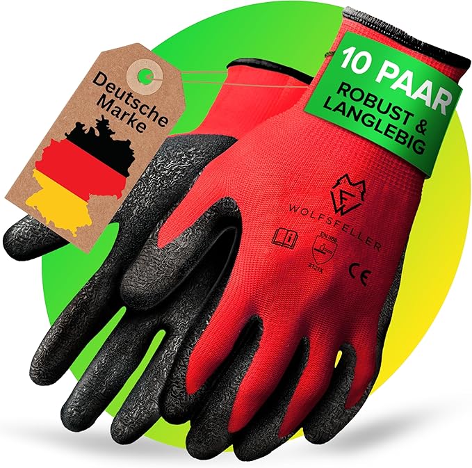 WOLFSFELLER 10 Paar Arbeitshandschuhe