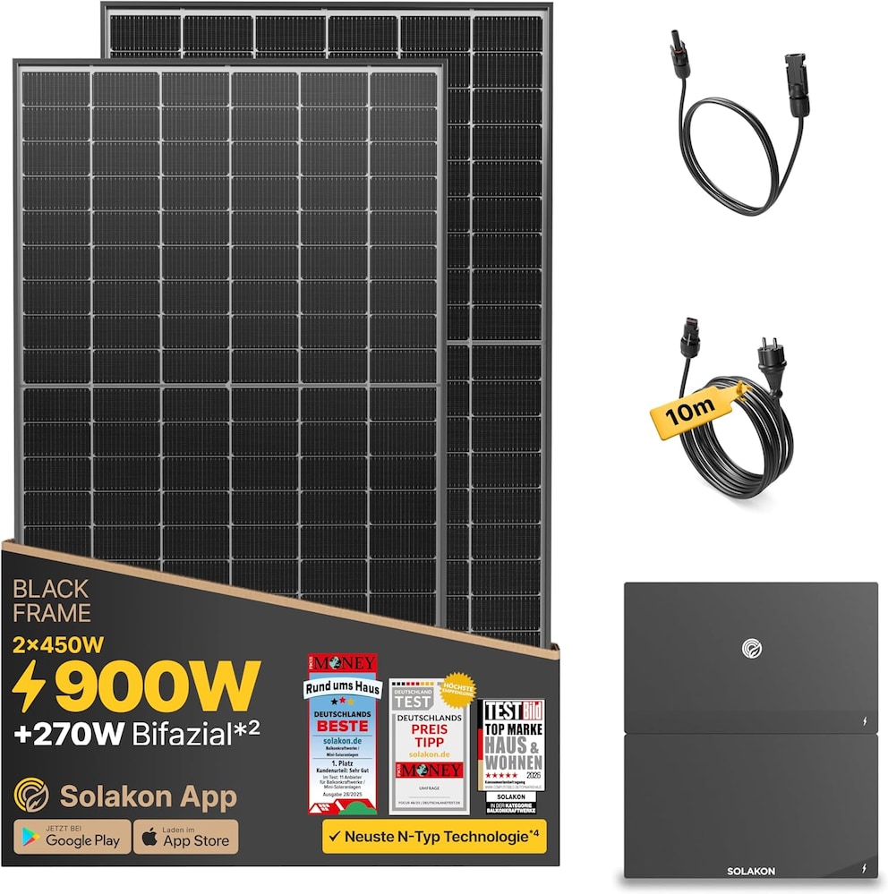 Solakon&reg; 900W Balkonkraftwerk mit Speicher