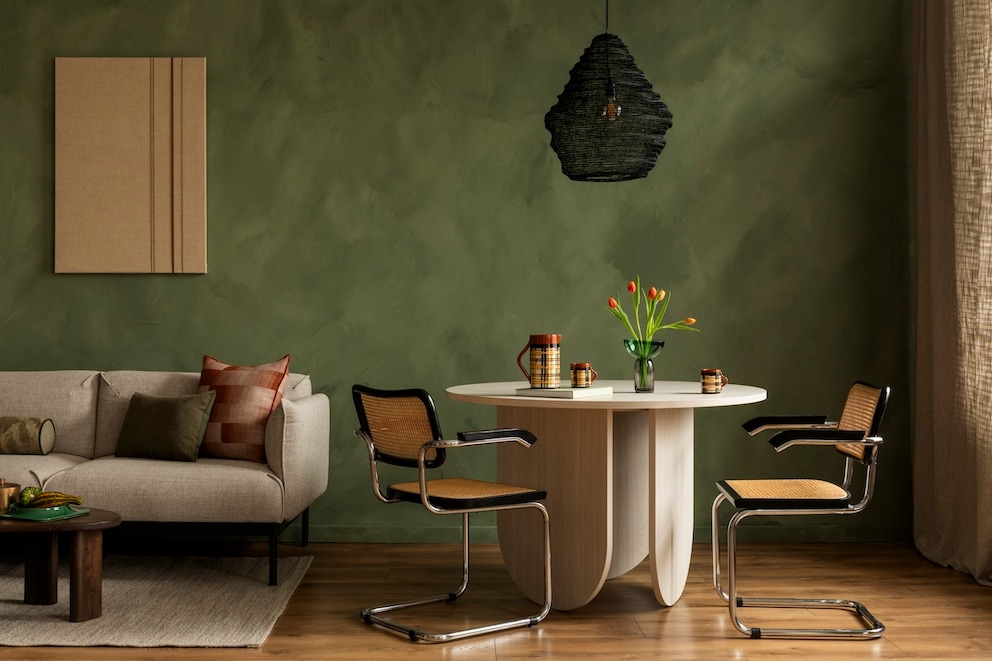 Wie man mit der Trendfarbe Olivgr&uuml;n sein Zuhause einrichten kann