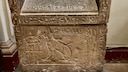 Ein Sakrophrag aus Ägypten zeigt das Relief einer Katze