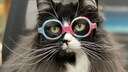 Katze Truffels hat eine Vorliebe für flotte Brillen und macht damit Kindern Mut.