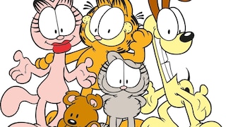Kater Garfield und seine Freunde Odie, Arlene, Nermal und Pooky, eine Illustration aus den Jahren 2008 bis 2018.
