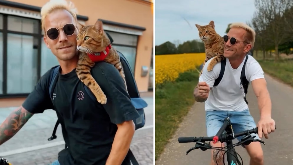 Gemeinsam scheuen sie kein Abenteuer: Kater Cosimo und sein Halter Christoph.