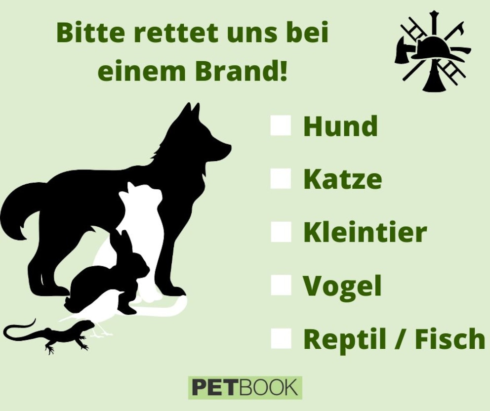 PETBOOK-Aufkleber Feuerwehr Haustier