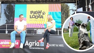 Jochen Bendel und Katharina Marioth auf der Bühne bei einem Vortrag auf dem PAWLOOZA in Düsseldorf