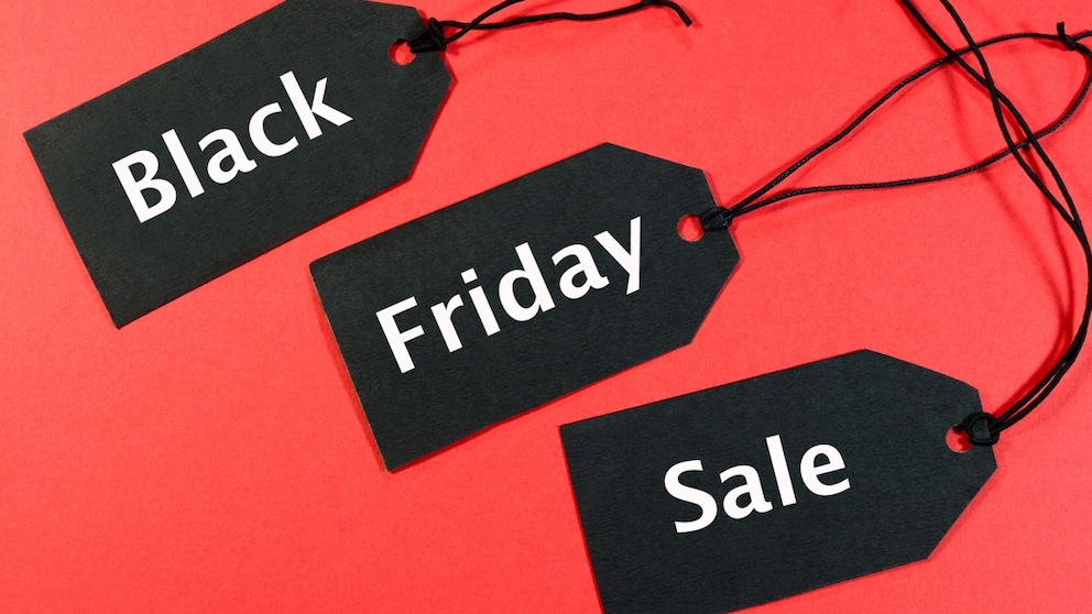 Black Friday Sale Logo mit rotem Hintergrund