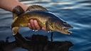 Fisch, der nach dem Fang wieder ins Wasser gesetzt wird