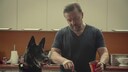 Schauspieler Ricky Gervais trauert um seine TV-Hündin Anti aus der Netlix-Erfolgsserie „After Life“.